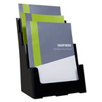 DEFLECTO BROCHURE HOLDER RECYCLED 3TIER A4 BLACK