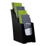 DEFLECTO BROCHURE HOLDER RECYCLED 4TIER DL BLACK