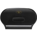 REGAL JUMBO TOILET ROLL DISPENSER DOUBLE ABS BLACK