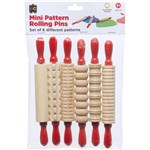 EDUCATIONAL COLOURS MINI PATTERN ROLLING PINS RED PACK 6