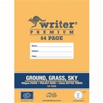 WRITER PREMIUM PROJECT BOOK PLAIN DOTTED THIRDS 24MM 100GSM 64 PAGE A4 GROUNDGRASSSKY