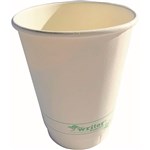 DISPOSABLE CUP 8oz ECO PAPER DOUBLE WALL WHITE