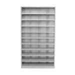 STEELCO PIGEONHOLE SHELVING UNIT 40 COMPARTMENTS 1830 X 1000 X 386MM WHITE SATIN