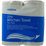 INITIATIVE KITCHEN TOWEL 2PLY 60 SHEET PACK 2