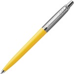 PARKER JOTTER ORIGINALS BALLPOINT PEN MEDIUM BLUE INK MEDIUM STAINLESS STEEL  YELLOW TRIM