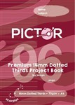 PICTOR PREMIUM A4 96 PAGE PROJECT BOOK 14MM PLAINDOTTED THIRDS 70GSM SCORPIUS