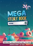 PICTOR PREMIUM 330 X 240MM 64 PAGE MEGA STORY BOOK 18MM PLAIN  DOTTED THIRDS 100GSM HOMEBASE