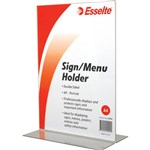 ESSELTE SIGN  MENU HOLDER DOUBLE SIDED PORTRAIT A4 CLEAR
