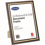 CARVEN DOCUMENT FRAME A4 REDWOODGOLD