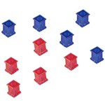 QUARTET EXTRA STRONG MAGNETS SQUARE REDBLUE PACK 10