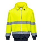 PORTWEST HIGH VISIBILITY ZIPPED HOODY TWOTONE XXL YELLOW NAVY