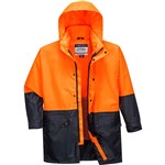 HUSKI KIMBERLEY LIGHTWEIGHT HIVIS RAIN JACKET 2TONE ORANGENAVY S