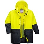 HUSKI KIMBERLEY LIGHTWEIGHT HIVIS RAIN JACKET 2TONE YELLOWNAVY M