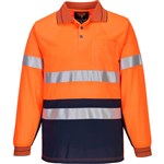 PORTWEST MP513 MICRO MESH POLO SHIRT LONG SLEEVE 2TONE WITH TAPE