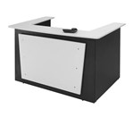 YS DESIGN OXLEY RECEPTION COUNTER 1800 X 1160 X 1090MM WHITEIRONSTONE