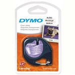 DYMO 16952 LETRATAG LABELLING TAPE PLASTIC 12MM X 4M BLACK ON CLEAR