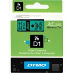 DYMO 45809 D1 LABELLING TAPE 19MM X 7M BLACK ON GREEN