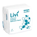 LIVI ESSENTIALS INTERLEAVED TOILET TISSUE 2PLY 250 SHEET 100 X 205MM CARTON 36