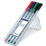 STAEDTLER 334 TRIPLUS FINELINE PEN ASSORTED PACK 4