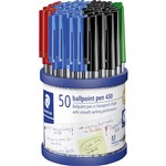 STAEDTLER 430 STICK BALLPOINT PEN MEDIUM ASSORTED CUP 50