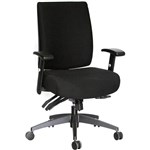 SYLEX PIAZZA CHAIR MEDIUM BACK ARMS ANTIMICROBIAL FABRIC BLACK