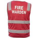 TRAFALGAR HIVIS FIRE WARDEN VEST DAYNIGHT RED LARGE