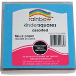 RAINBOW KINDER SHAPES TISSUE SQUARES DOUBLE SIDED 17GSM 125MM ASSORTED PACK 480