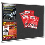 VISIONCHART SMOOTH VELOUR PINBOARD ALUMINIUM FRAME 1200 X 900MM CHARCOAL