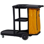 COMPASS JANITORS CART WITH LID YELLOWBLACK