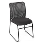 CALI VISITORS CHAIR MESH BACK WITH BLACK FABRIC SEAT