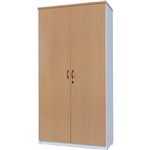 YS DESIGN OXLEY FULL DOOR STORAGE CUPBOARD 900 X 450 X 1800MM OAKWHITE