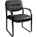 YS DESIGN CLIENT VISITOR CHAIR MEDIUM BACK ARMS PU BLACK